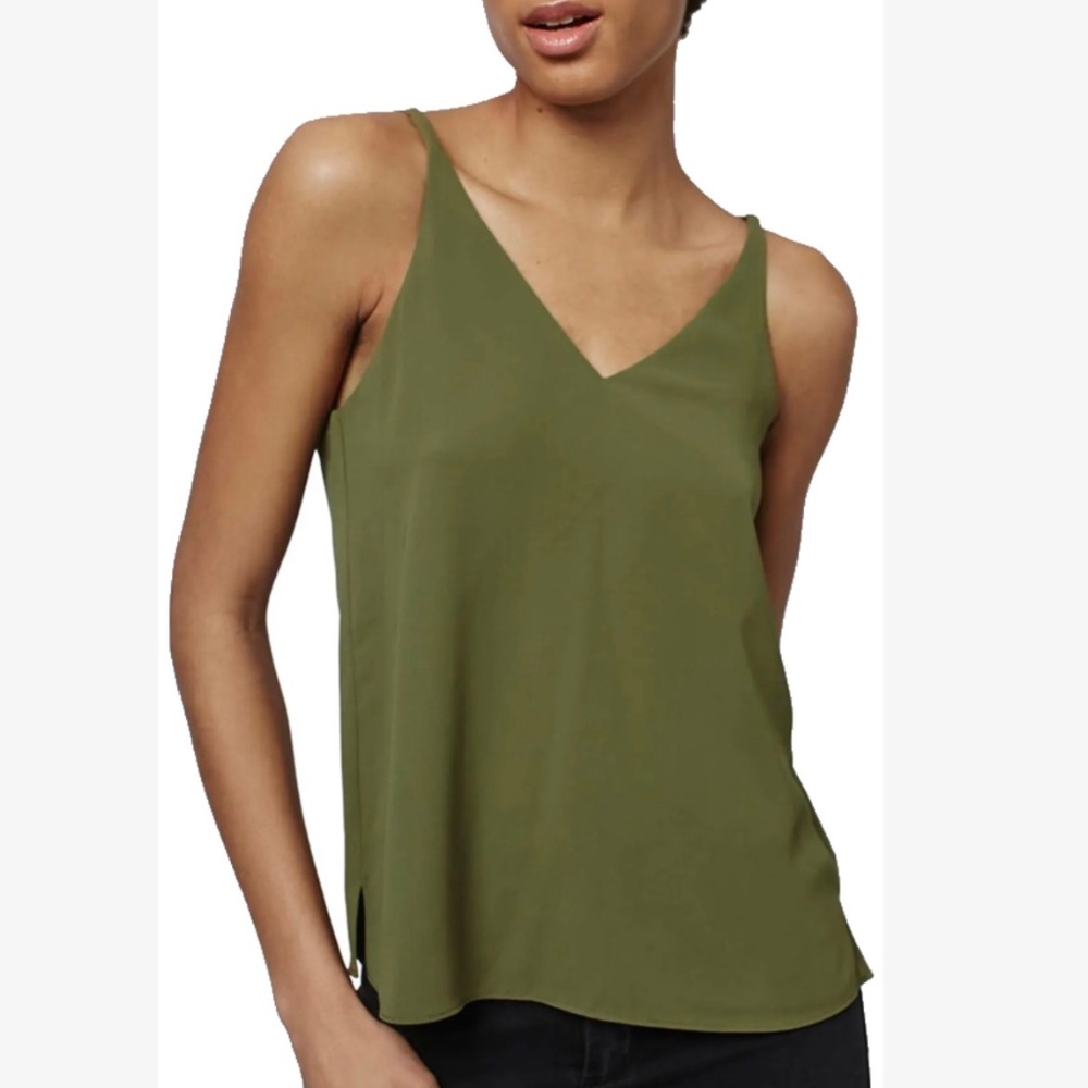 Topshop Khaki Green Tank Top